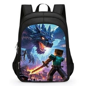 Adventure-Themed Kids Backpack with Dragon Design